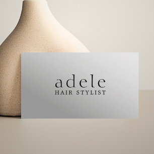 Cartão De Visita Estilista de Cabelo Prata Falso Minimalista Elegan