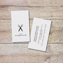 Cartão De Visita Estilista de Cabelos Brancos e Pretos Minimalistas