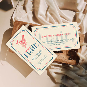 Cartão De Visita Estilista de Cabelos da Tesoura Azul Elegante