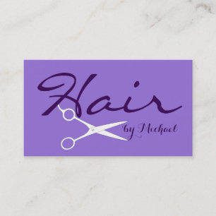 Cartão De Visita Estilista de Cabelos Escuro Escuro Pastel Roxo Fun