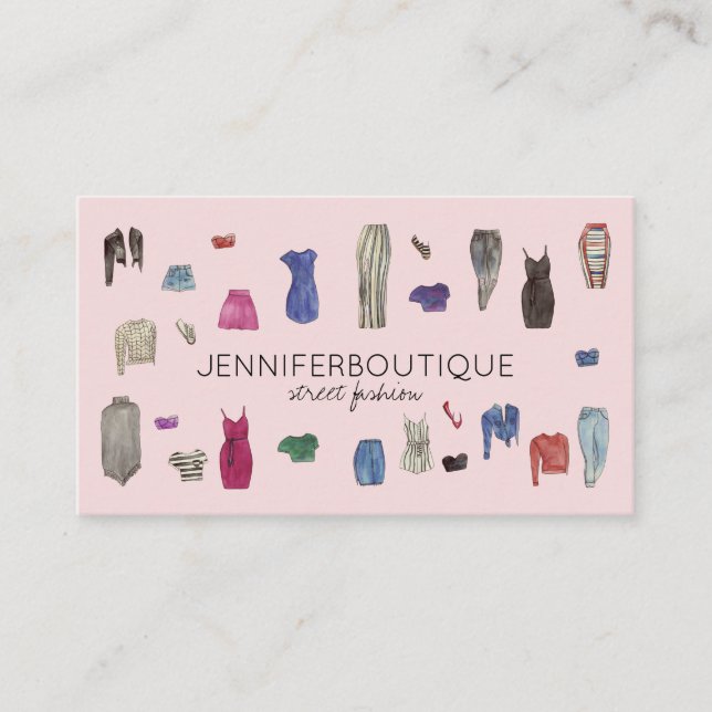 Cartão De Visita Estilista de Design de Moda Costura Alfaiate Roupa (Frente)