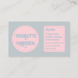 Cartão De Visita Estilista de Moda Mínima Personalizada de Pastel