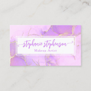 Cartão De Visita Estilista de Moedas de Água com Largura Roxa Moder