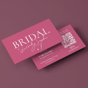 Cartão De Visita Estilista de Noiva Minimalista Elegante Rosa