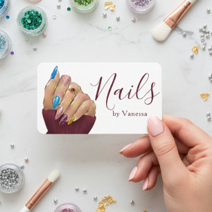 Cartão De Visita Estilista de Unhas Contemporâneo Artista de Unhas