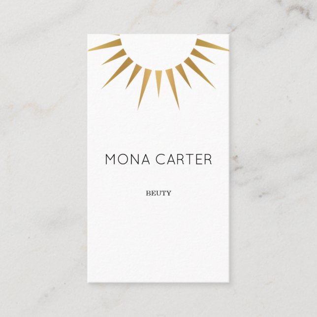 Cartão de visita estilístico do sol do art deco (Frente)