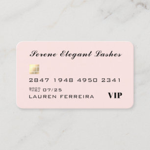 Cartão de Visita Estilo Cartão de Crédito Rosa Beg