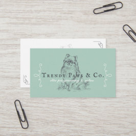 Cartão De Visita Estilo Clássico Boutique Pet Salon Pomerânia