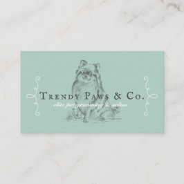 Cartão De Visita Estilo Clássico Boutique Pet Salon Pomerânia