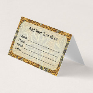 Cartão De Visita Estilo de Batik Floral Abstrato africano