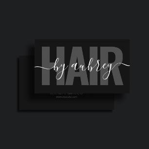 Cartão De Visita Estilo de Cabelo de Caligrafia Minimalista