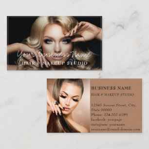 Cartão De Visita Estilo de cabelo moderno fotos de clientes elegant