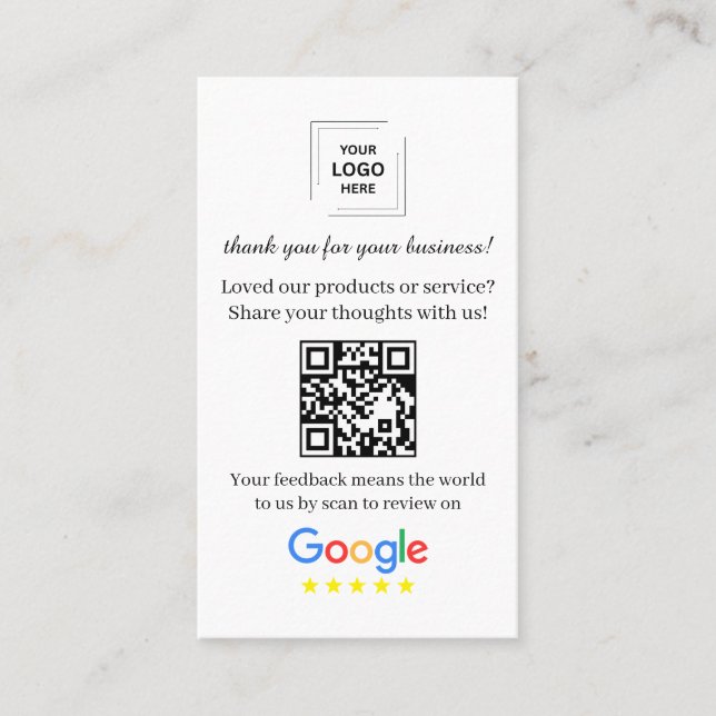Cartão De Visita Estilo de código QR de avaliação do Google para fe (Frente)