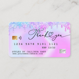 Cartão De Visita Estilo de Crédito de Fidelidade VIP de Drip Glitte