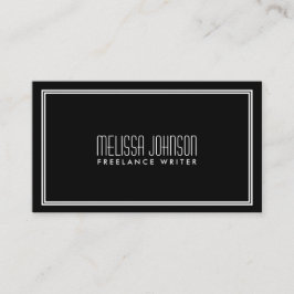 Cartão De Visita Estilo de Deco de Arte de Elegância Simples Preto/