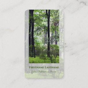 Cartão De Visita Estilo de floresta verde orgânica 100% elegante