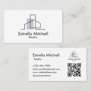 Cartão De Visita Estilo de Leitura Profissional de Realtor Moderno