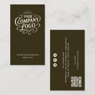 Cartão De Visita Estilo de Logotipo Vintage Café Espresso Marrom