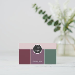 Cartão De Visita Estilo de negócios verde roxo, gráfico simples