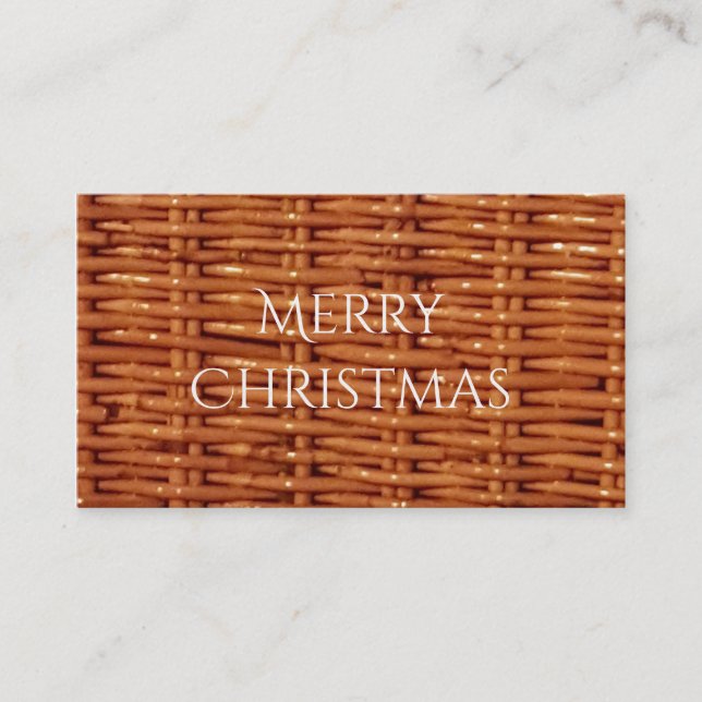 Cartão De Visita Estilo de País da Cesta de Piquenique Marrom Russo (Frente)