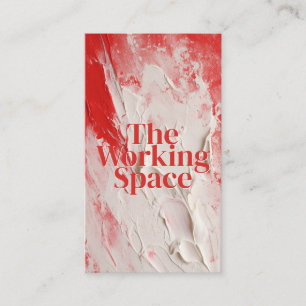 Cartão De Visita Estilo de Pintura Branco Vermelho