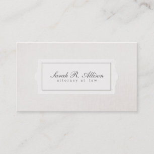 Cartão De Visita Estilo de Plaque do Procurador Elegante Beige Line