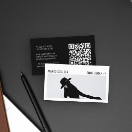 Cartão De Visita Estilo de Portfólio Moderno Código QR do logotipo 