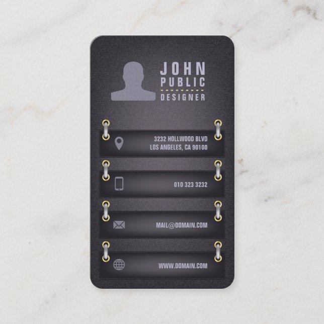 Cartão De Visita Estilo de Tecido do Designer (Frente)