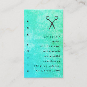 Cartão De Visita Estilo de Textura Verde Azul