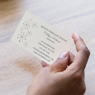 Cartão De Visita Estilo de Vintagem Moderna do Século Médio