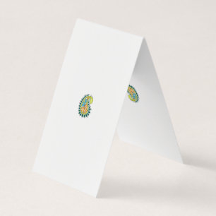 Cartão De Visita Estilo Decorativo, Verde Azul Escuro, Wattle