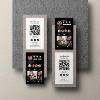 Cartão De Visita Estilo do Instagram Código Qr Branco Elegante Mode