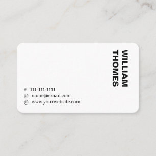 Cartão De Visita Estilo Empresarial Preto e Branco Minimalista Mono