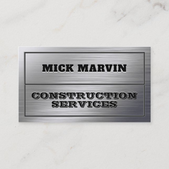 Cartão De Visita Estilo forte de textura metálica falsa (Frente)