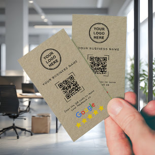Cartão de Visita Estilo Kraft Premium com QR Code