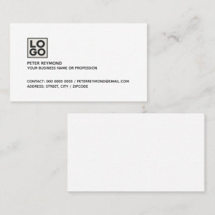 Cartão De Visita Estilo minimalista branco limpo e claro