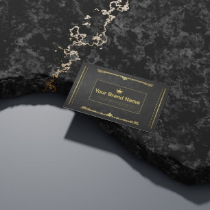 Cartão De Visita Estilo real inspirado em preto e dourado 