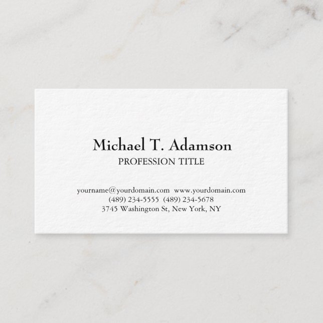 Cartão De Visita Estilo Retro Simples Simples Branco Simples (Frente)