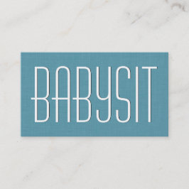 Cartão De Visita Estilo Simples Aqua BABYSITTER V383A