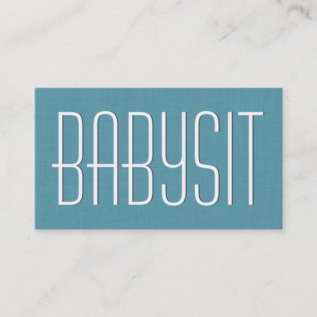Cartão De Visita Estilo Simples Aqua BABYSITTER V383A (Frente)
