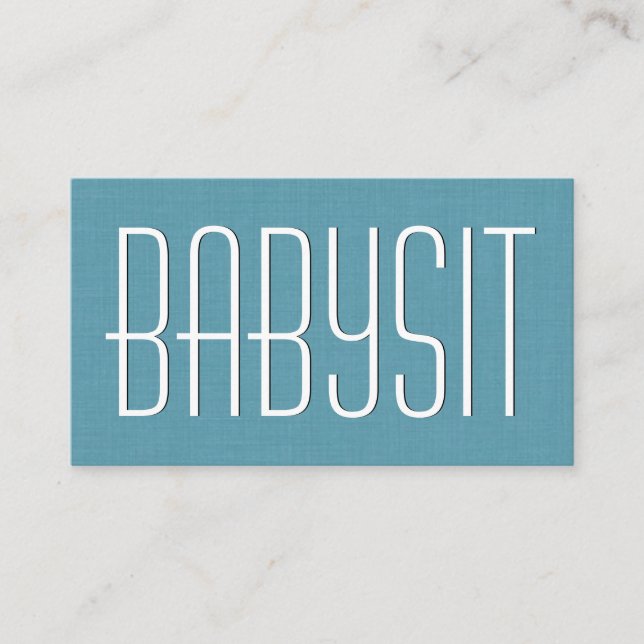 Cartão De Visita Estilo Simples Aqua BABYSITTER V383A (Frente)