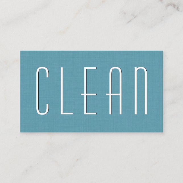 Cartão De Visita Estilo Simples de LIMPEZA da CASA Aqua V38 (Frente)