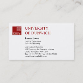 Cartão De Visita Estilo Universitário - Maroon