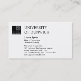 Cartão De Visita Estilo Universitário - Preto e Branco