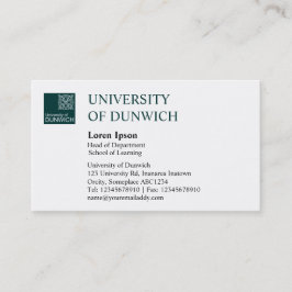 Cartão De Visita Estilo Universitário - Verde Escuro