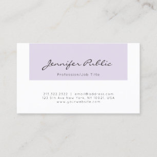 Cartão De Visita Estiloso Roxo Branco Moderno Profissional Topo