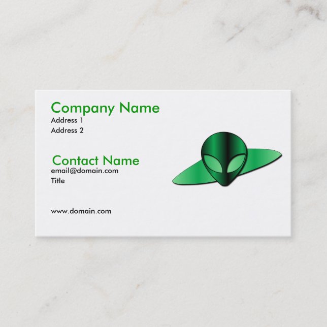 Cartão de visita estrangeiro do UFO (Frente)