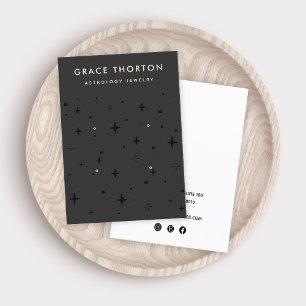 Cartão De Visita Estrela Celestial Negra de 4 Buracos