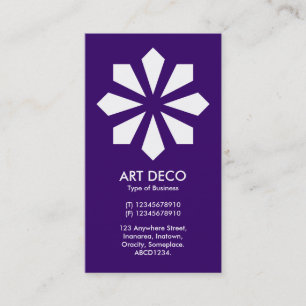 Cartão De Visita Estrela da Flor Art Deco - Roxo Profundo 330066