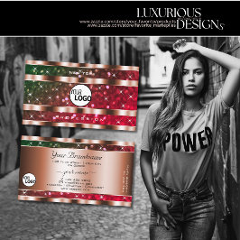 Cartão De Visita Estrelas brilhantes cor-de-rosa verde-embaçadas Ro